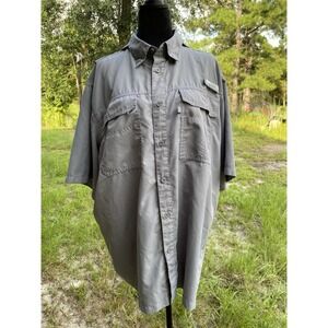 Habit Shirt Men XL Gray Button Up Short Sleeve +40 UV Fishing Vented